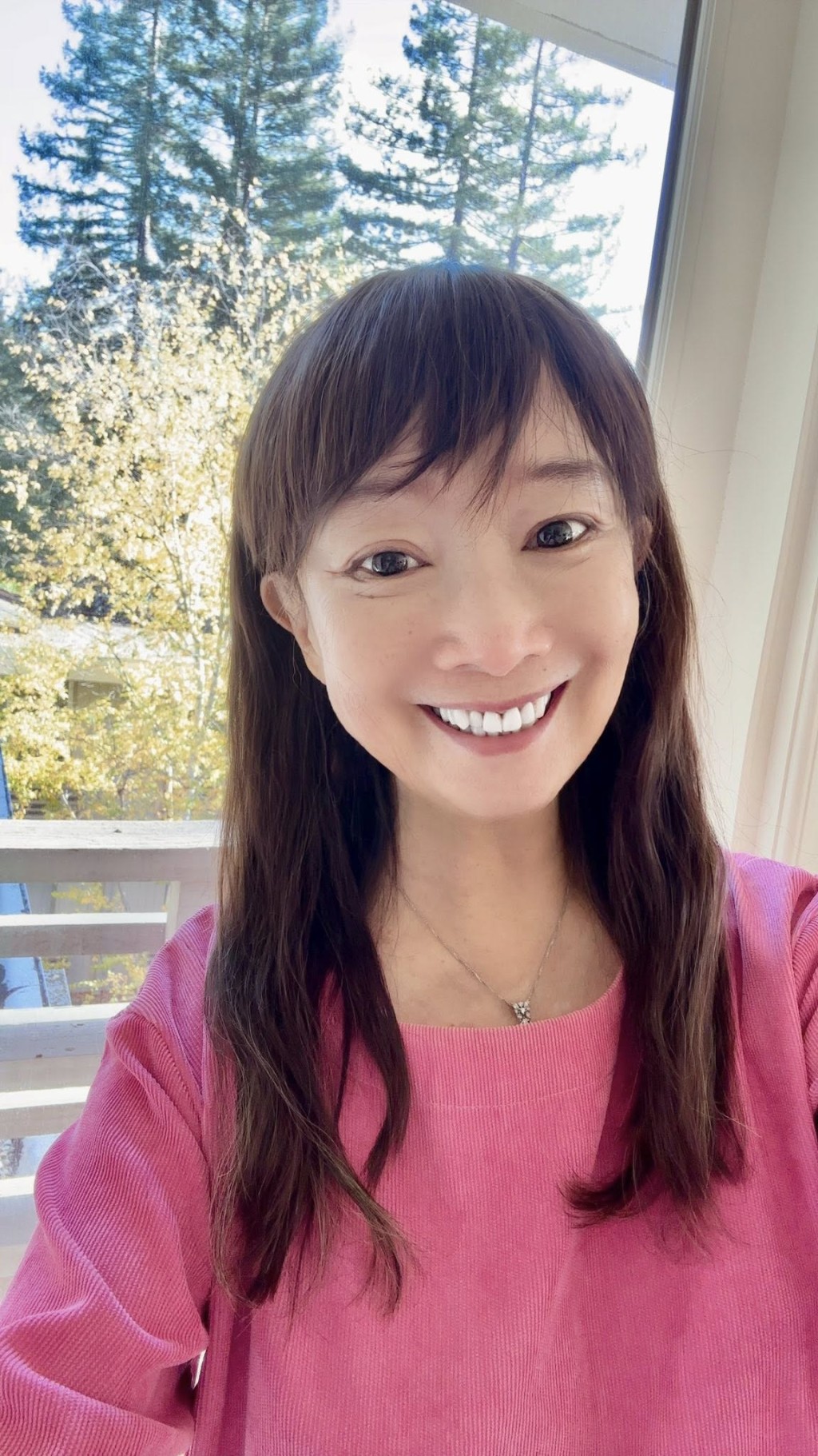 陳美齡大兒子的家居，窗外風景優美。
