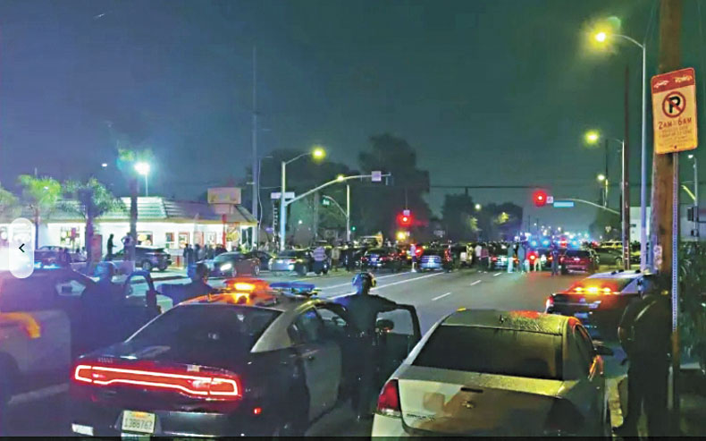 事發於勞工節長周末第一天，警方早有部署。RMG News/KTLA