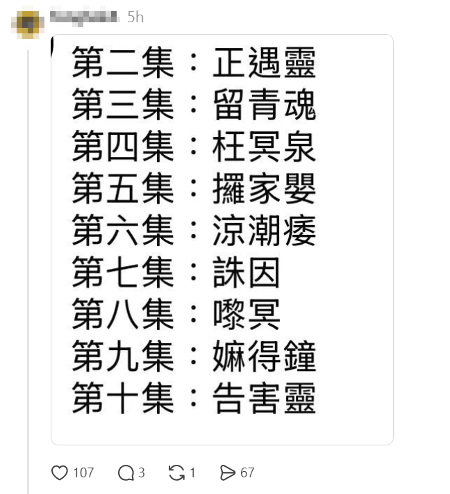 網民創意無限,為電影續集構思了一系列利用明星諧音的搞笑片名。