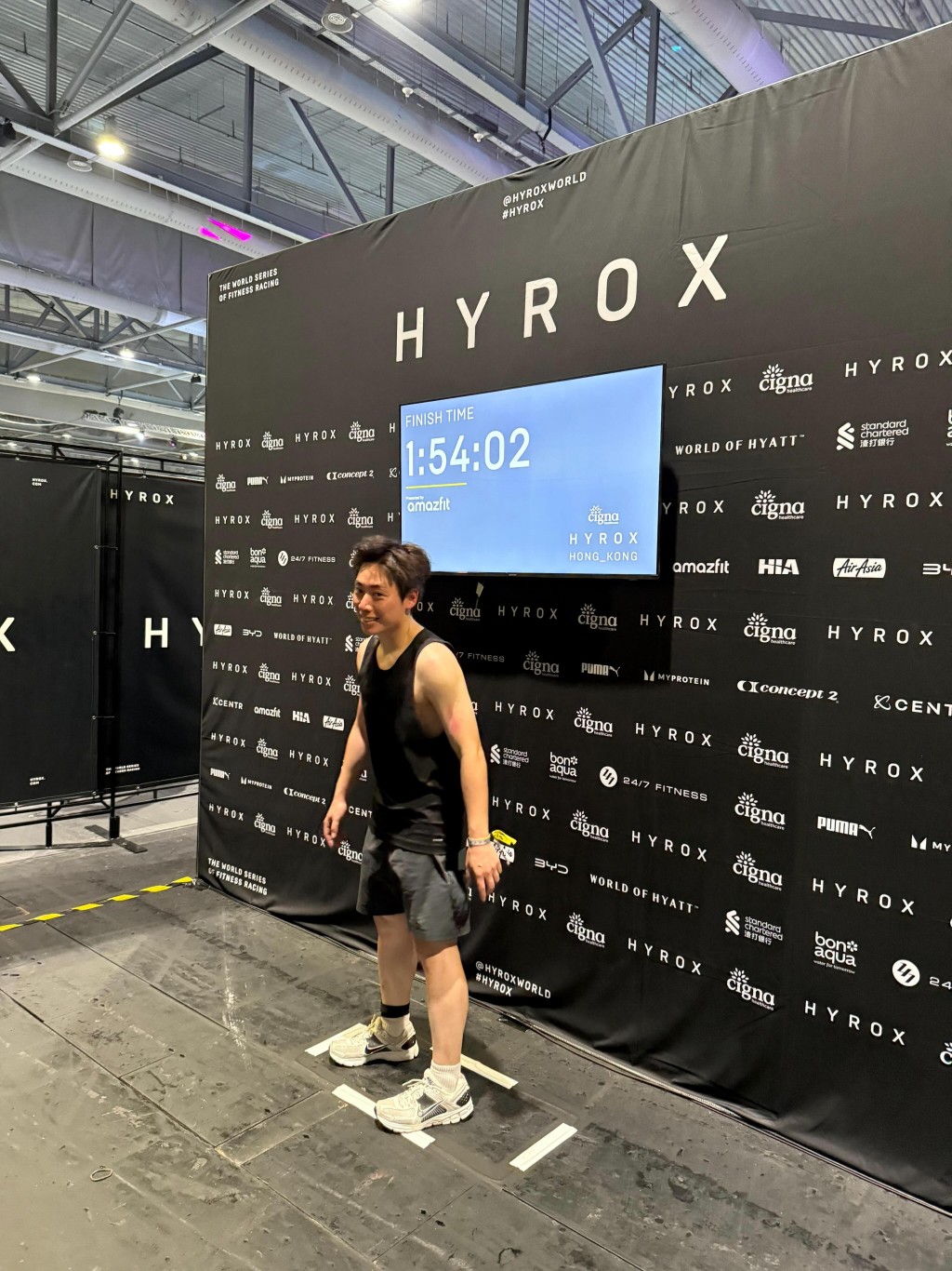 麥兆恒參與HYROX體能挑戰賽的情況。