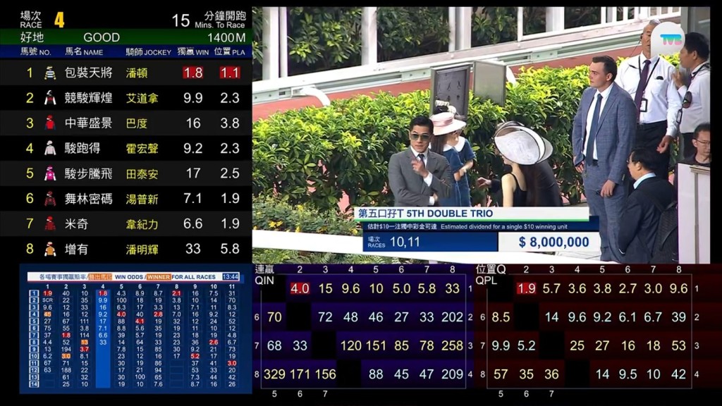 郭富城和方媛盛裝出席馬場活動。
