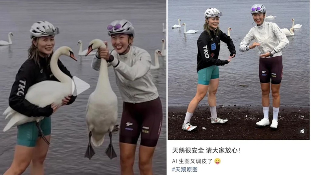 富士山天鵝合照風波 內地遊客澄清照片為AI合成