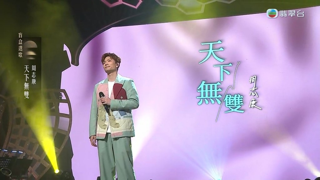 周志康在「盲盒選歌」中抽到〈天下無雙〉,表現充滿信心。