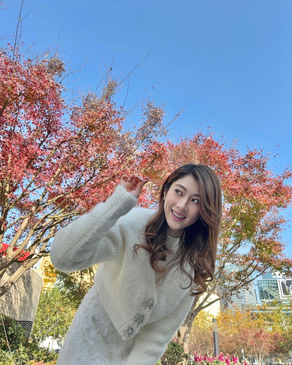 謝芷倫享受旅行時光。