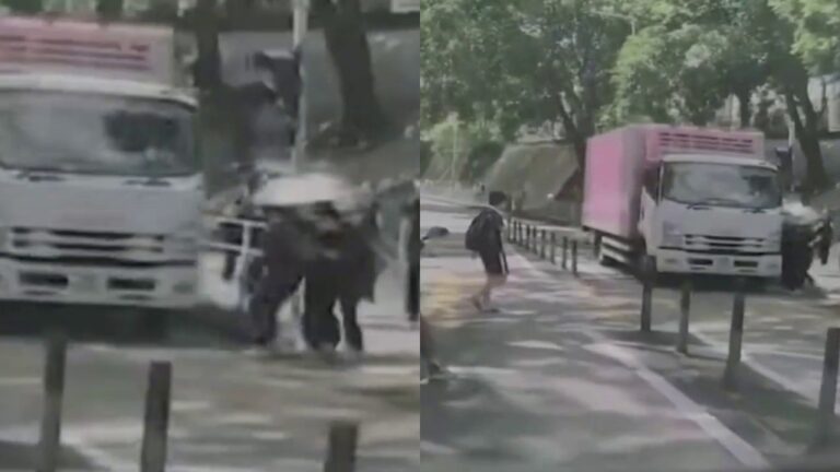 荃灣貨車衝紅燈險撞學生 司機涉危駕被捕