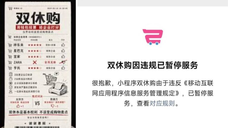 「雙休購」小程序匯聚消費力量反加班 爆紅後因違規下架