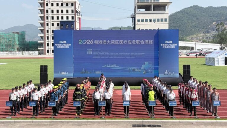 港消防處赴珠海參與粵港澳大灣區聯合演練 模擬強颱風災害救援