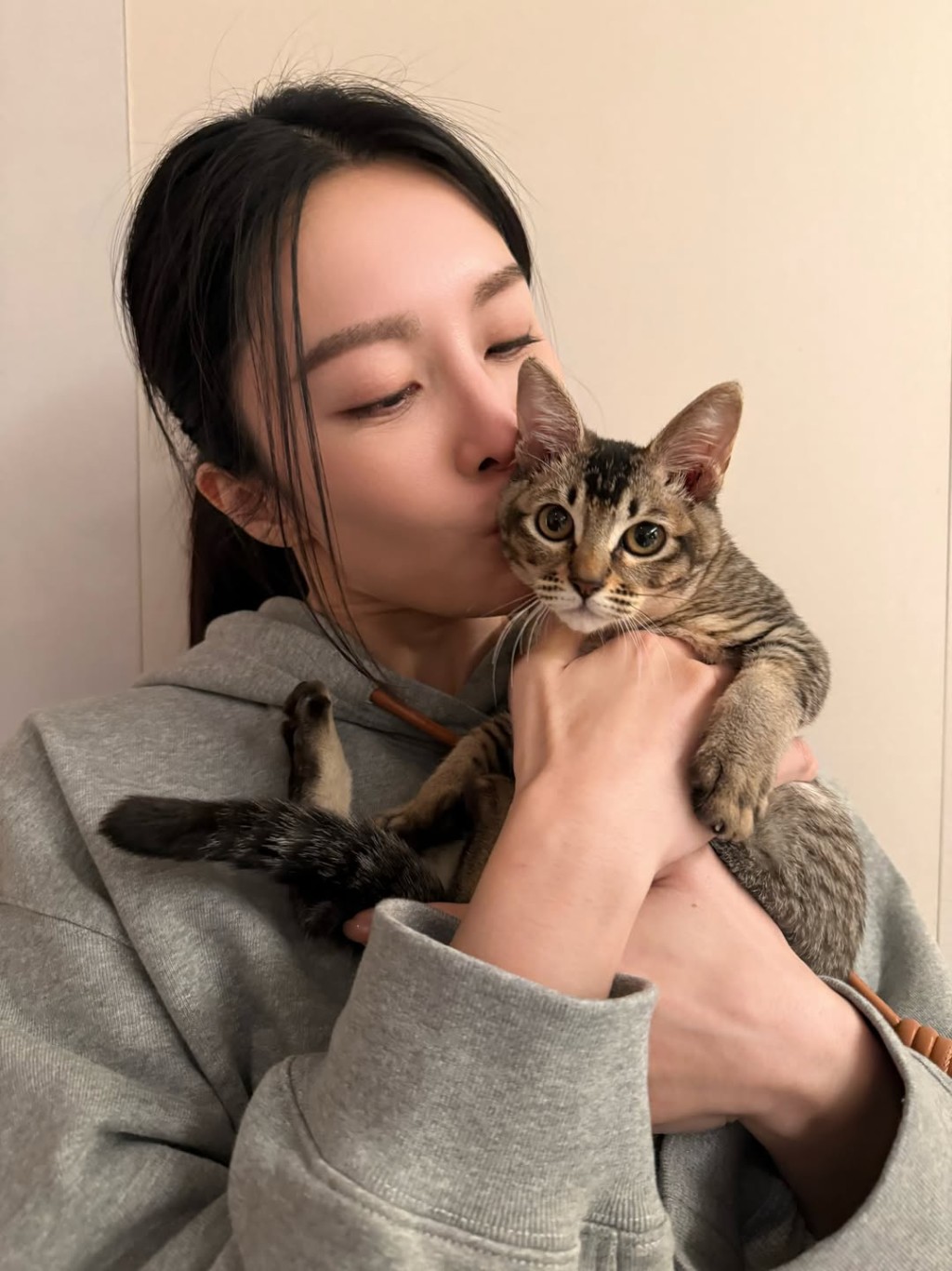 眼利的網民發現,「冬菇」兩眼間的直紋與黑色瀏海,與吳卓羲曾在片場手抱的小花貓極度相似。