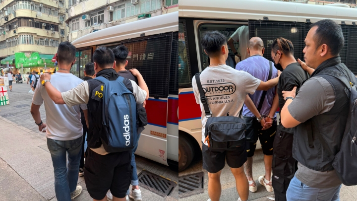 深水埗警區突擊行動 搗破非法釣魚機賭場拘9人