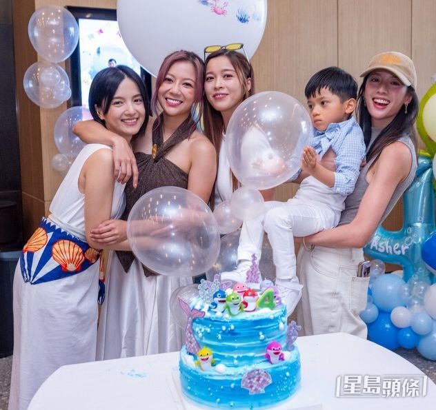 好姊妹陳嘉寶、賴慰玲、蔡思貝曾出席何雁詩兒子的生日會。
