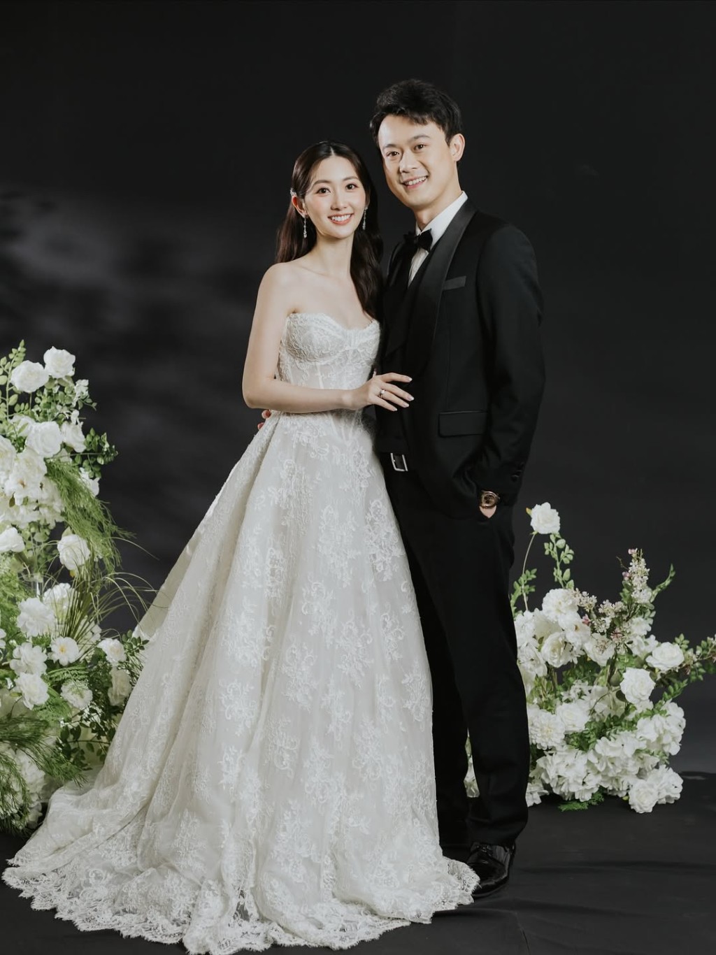 黃靜藍與Wilson在年初補辦了婚禮。