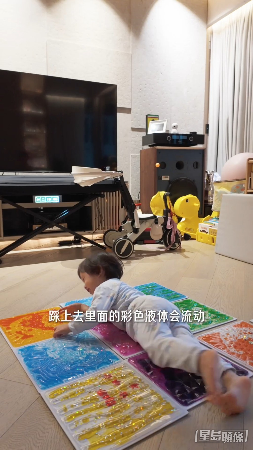 豪宅的客廳曾佈置成多元化的兒童遊樂場。