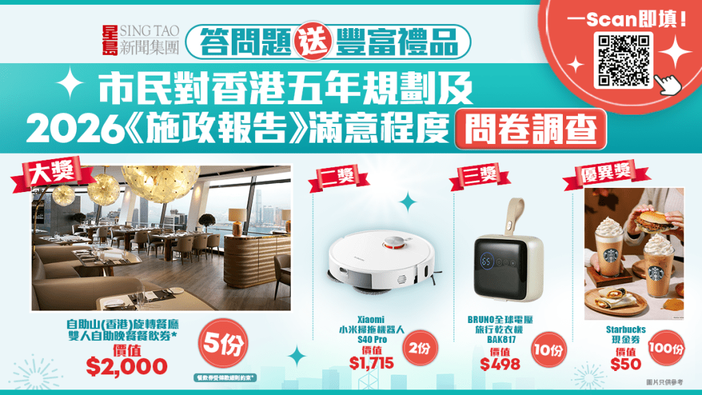 星島集團邀您評價香港五年規劃及施政報告 分享建議贏取獎品