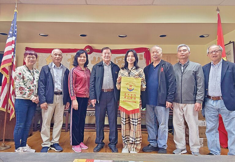八和會館董事會主席譚念帖、香港粵劇花旦林穎施鄉親拜會岡州總會館、新會福慶堂。