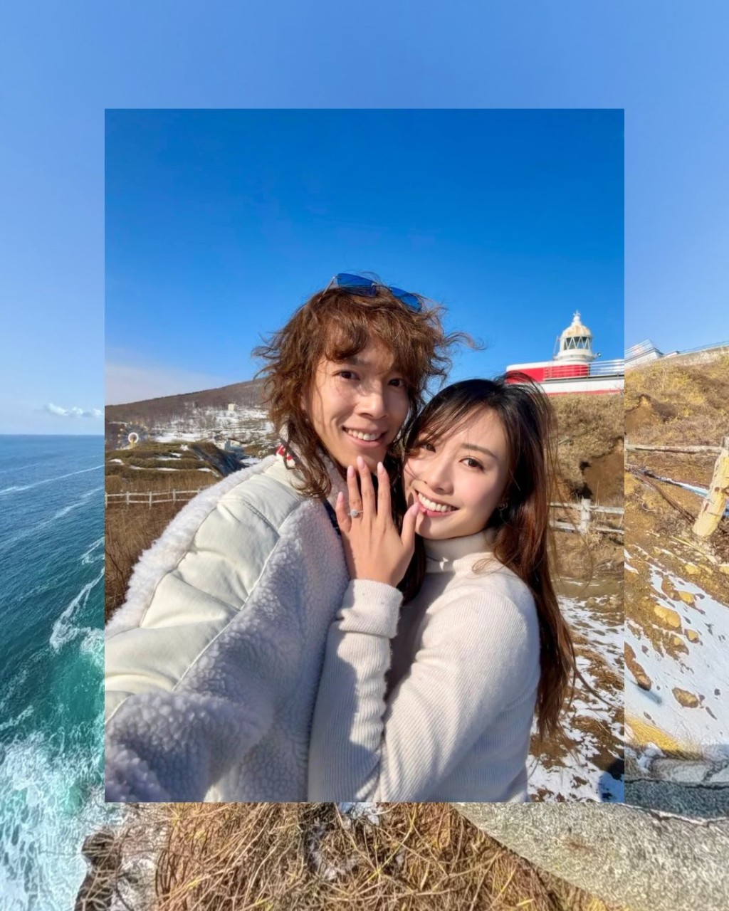 許倚榕亦上載了與未婚夫張明偉的溫馨合照,並大方展示手上閃亮的鑽戒。