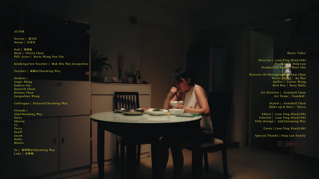 張明偉在MV中飾演女主角蘇麗珊的渣男前度,片尾也有鳴謝許倚榕。