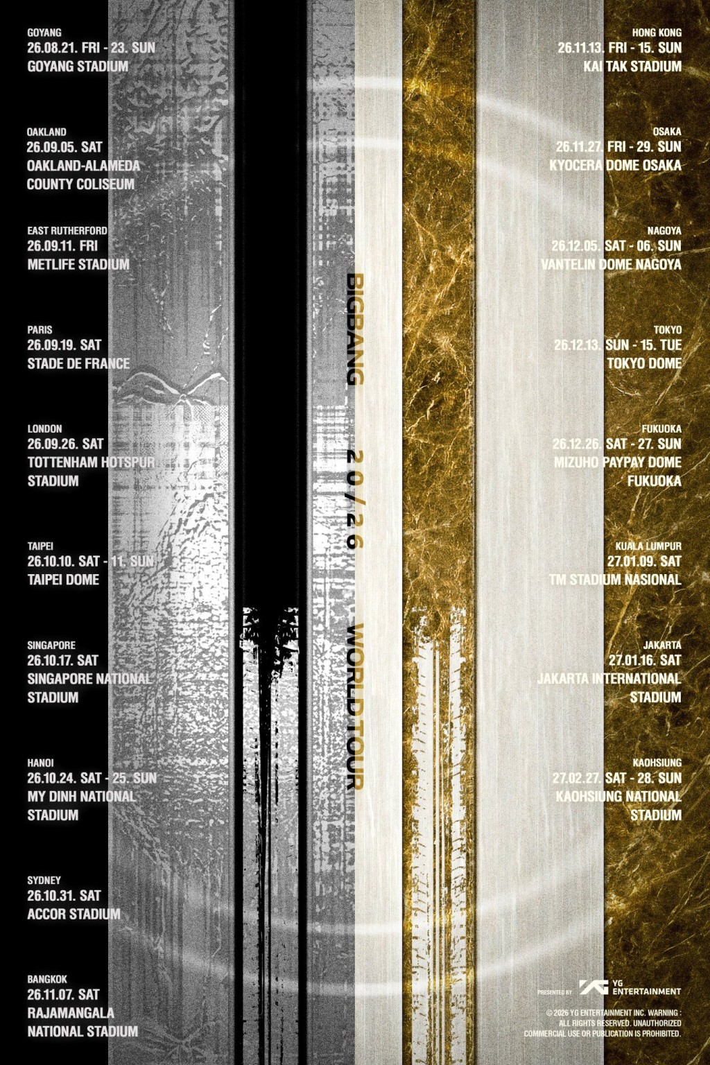 韓國天團BIGBANG於6月11日正式宣布巡迴演唱會計劃。