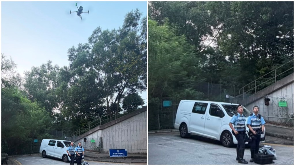 新界北警打擊超速駕駛 出動無人機配合雷射槍偵測車速