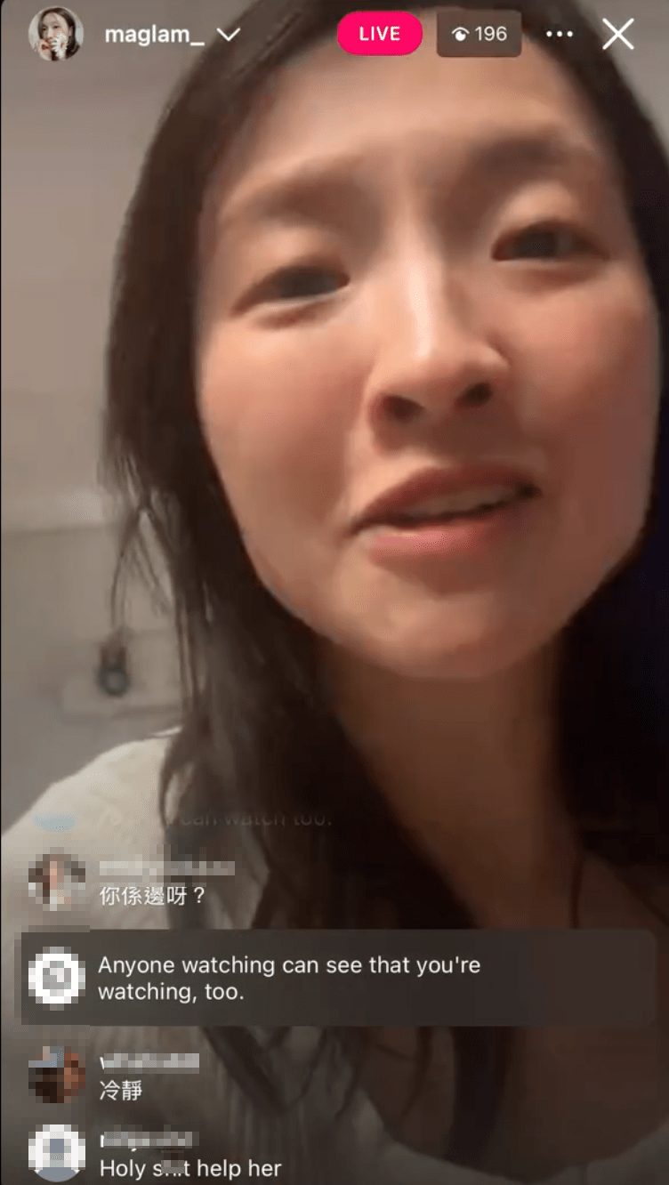 林欣彤曾於IG開Live,大喊「有人想殺我」。
