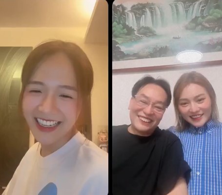 梁敏巧邀請關嘉敏開直播,關爸爸亦有亮相。