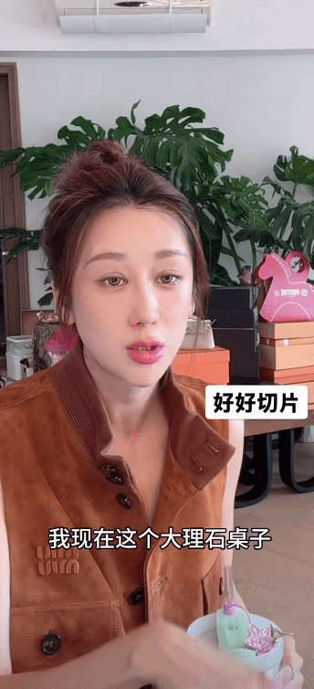 蔣麗莎在直播中談及家中的大理石餐桌,意外引發一場家庭風波。