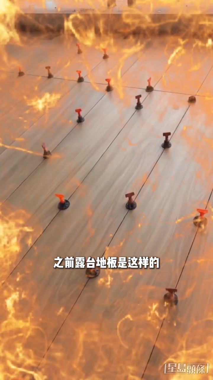 吳若希透露中山新居的露台工程已完成。