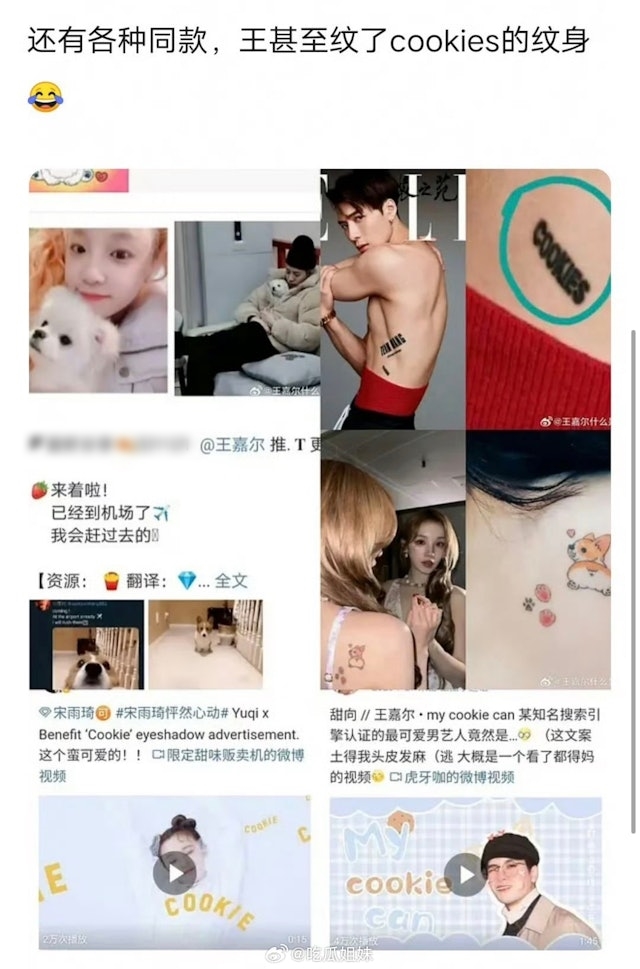 網民嘗試尋找王嘉爾與宋雨琦交往的證據。
