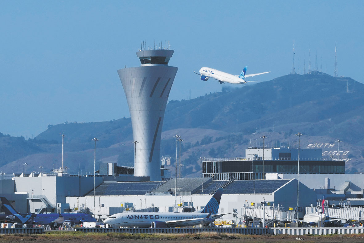 三藩市國際機場過去三年的國際旅客入境人數停滯不前。美聯社