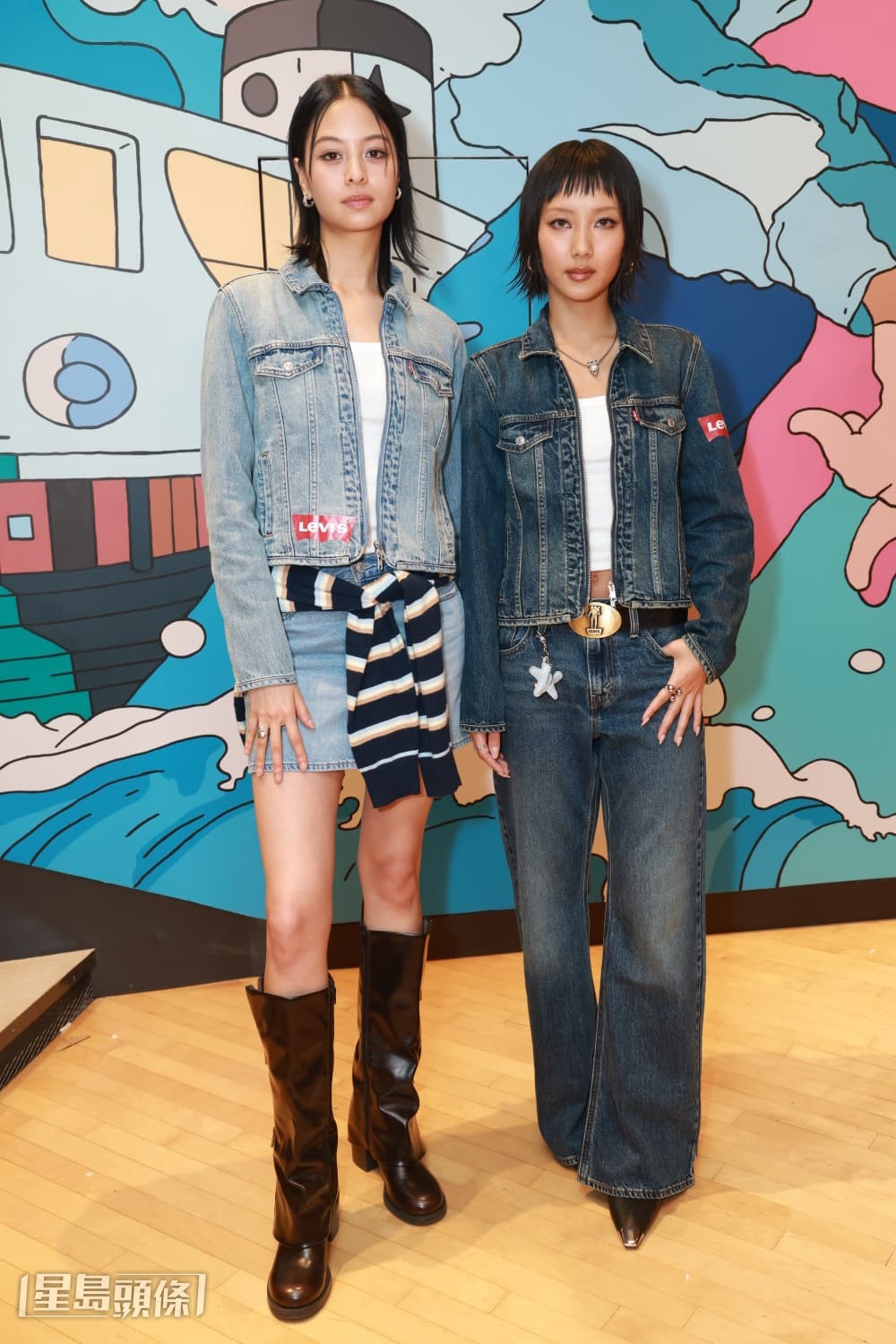 Marf與Amy Lo一同出席服裝品牌限定店的開幕活動。