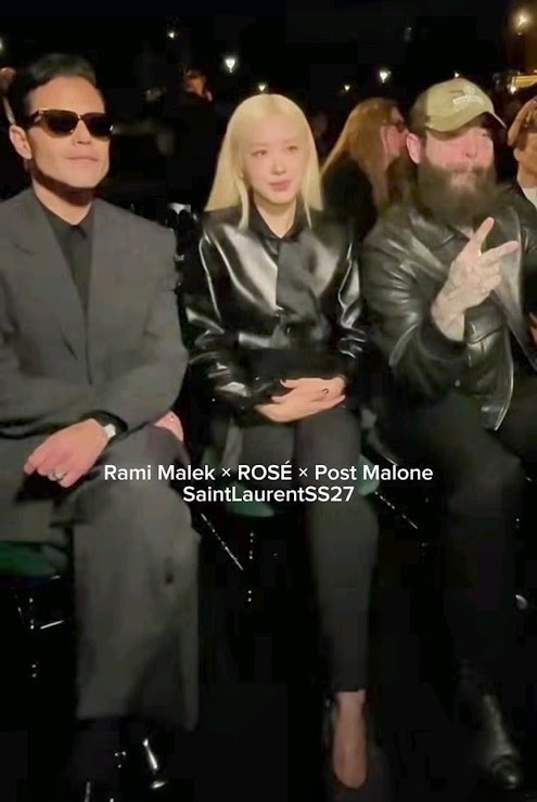 Rosé的座位被安排在雷米馬利克和Post Malone中間,獲兩位男士陪伴。
