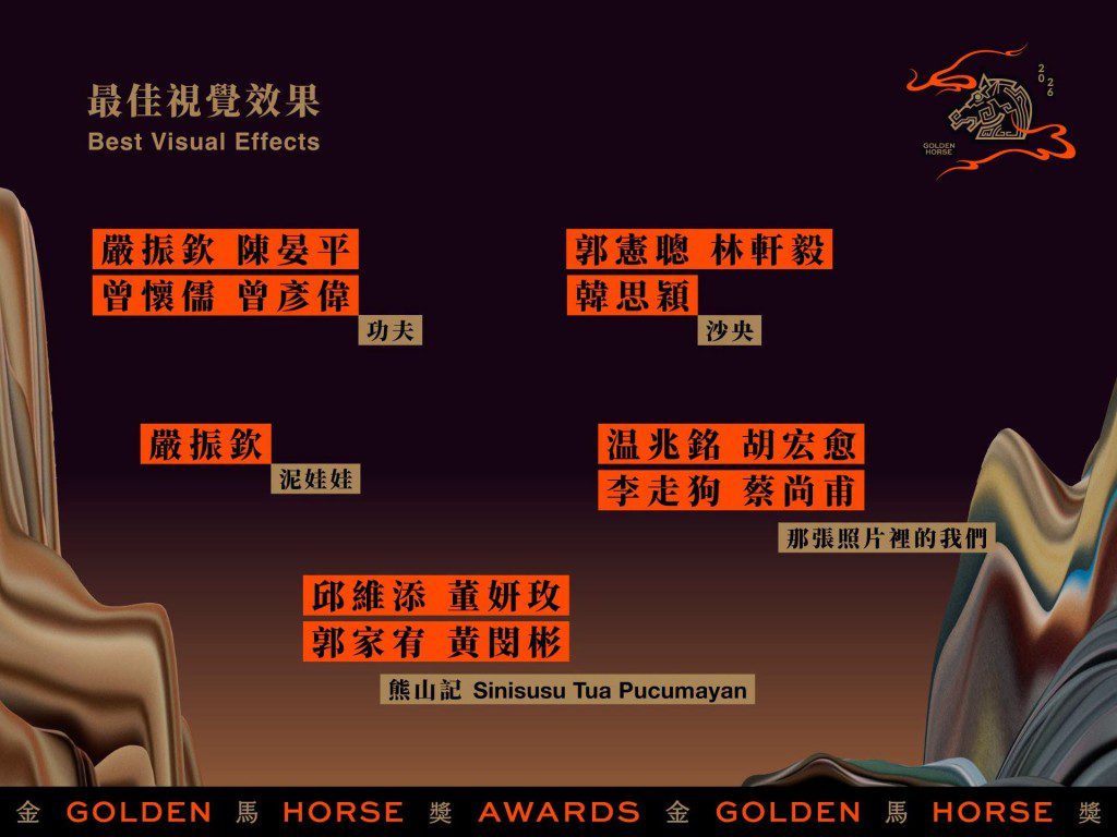 第63屆金馬獎最佳視覺效果入圍名單中,《功夫》、《泥娃娃》的嚴振欽團隊獲得兩項提名。