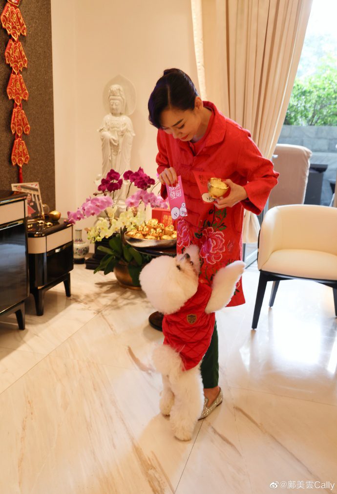 鄺美雲甚至會向愛犬派發利是。