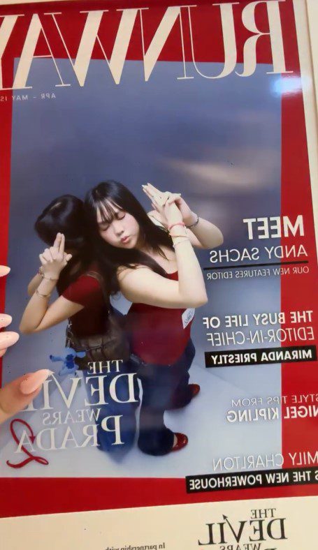 林霏兒和妹妹早前以此造型出席首映禮後，遭到網絡攻擊。