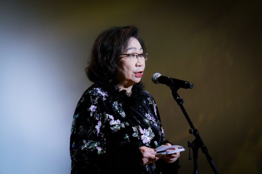 藝穗會董事會主席梁唐青儀於活動上發言。