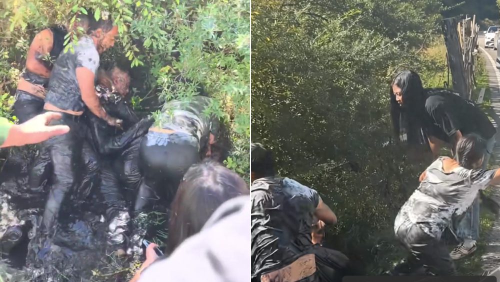 國慶出行插隊引發衝突 數人扭打跌落路邊水溝