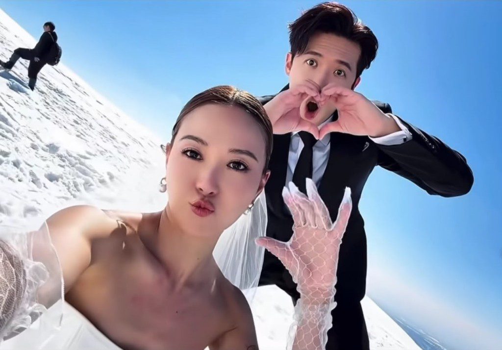 Stanley與未婚妻Alina於3月到雪山拍攝婚紗相，近日分享了幕後花絮。