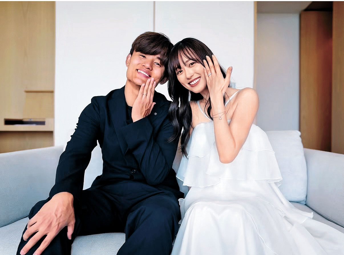 福原遙和久保建英從未傳緋聞，但前日突宣布已婚。