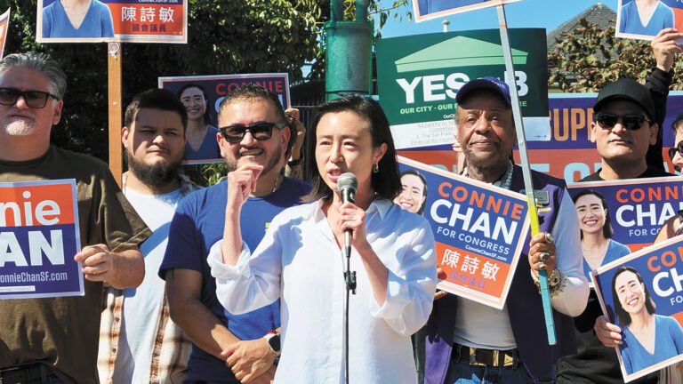 國會候選人陳詩敏激情發言。記者黃偉江攝