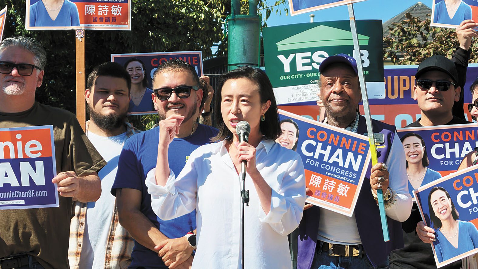 國會候選人陳詩敏激情發言。記者黃偉江攝
