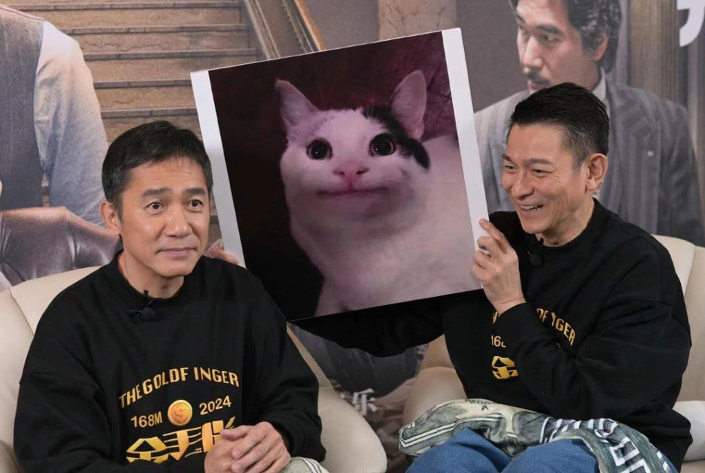 梁朝偉早前在《金手指》的訪問中,也提起過「抿嘴貓」這張經典meme圖。