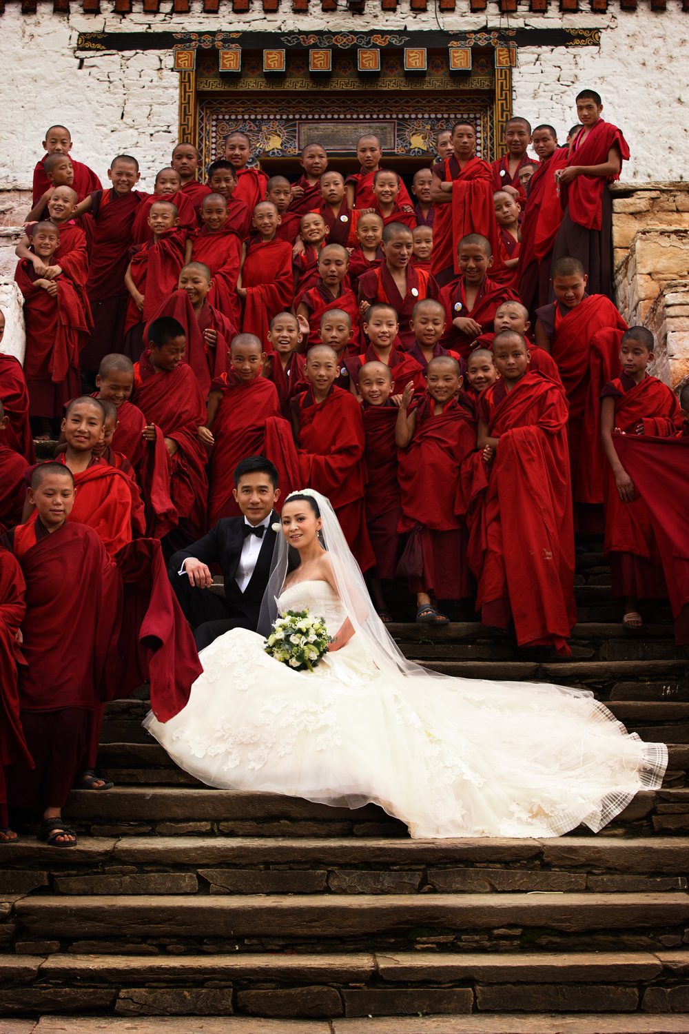梁朝偉與劉嘉玲2008年在不丹結婚。
