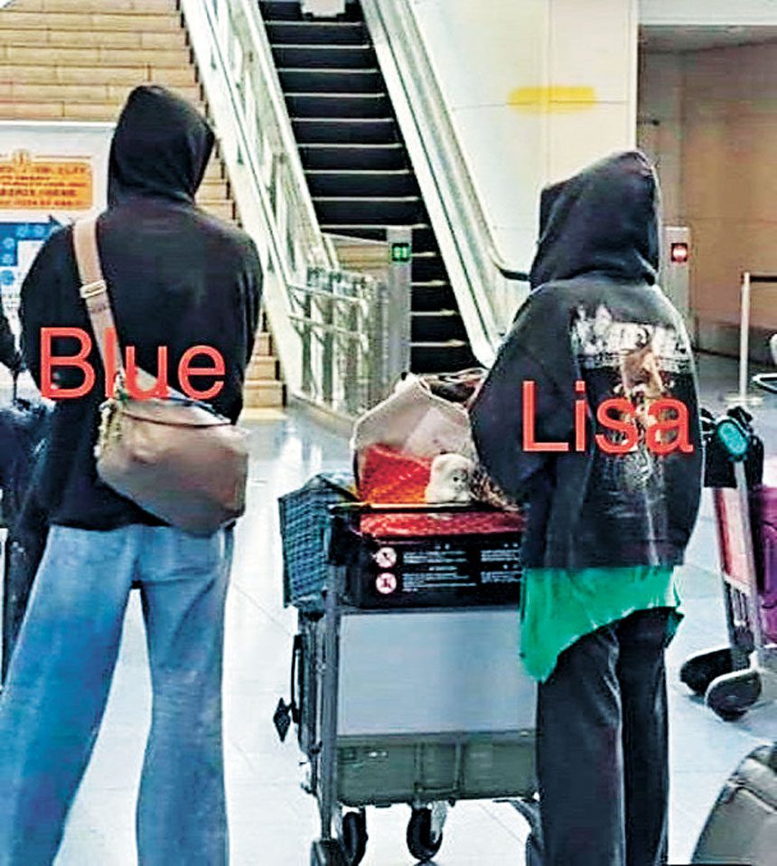 Lisa近日被拍到與緋聞男友Blue在曼谷出發到巴黎。