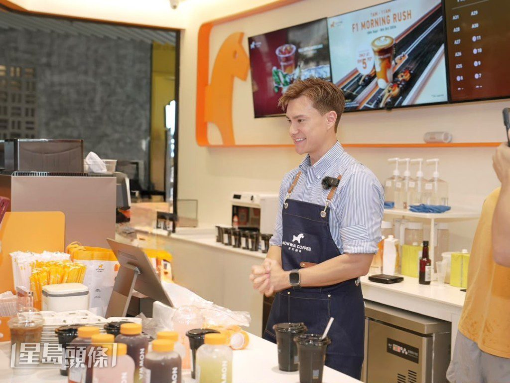 朱敏瀚落力為咖啡店擔任宣傳大使。