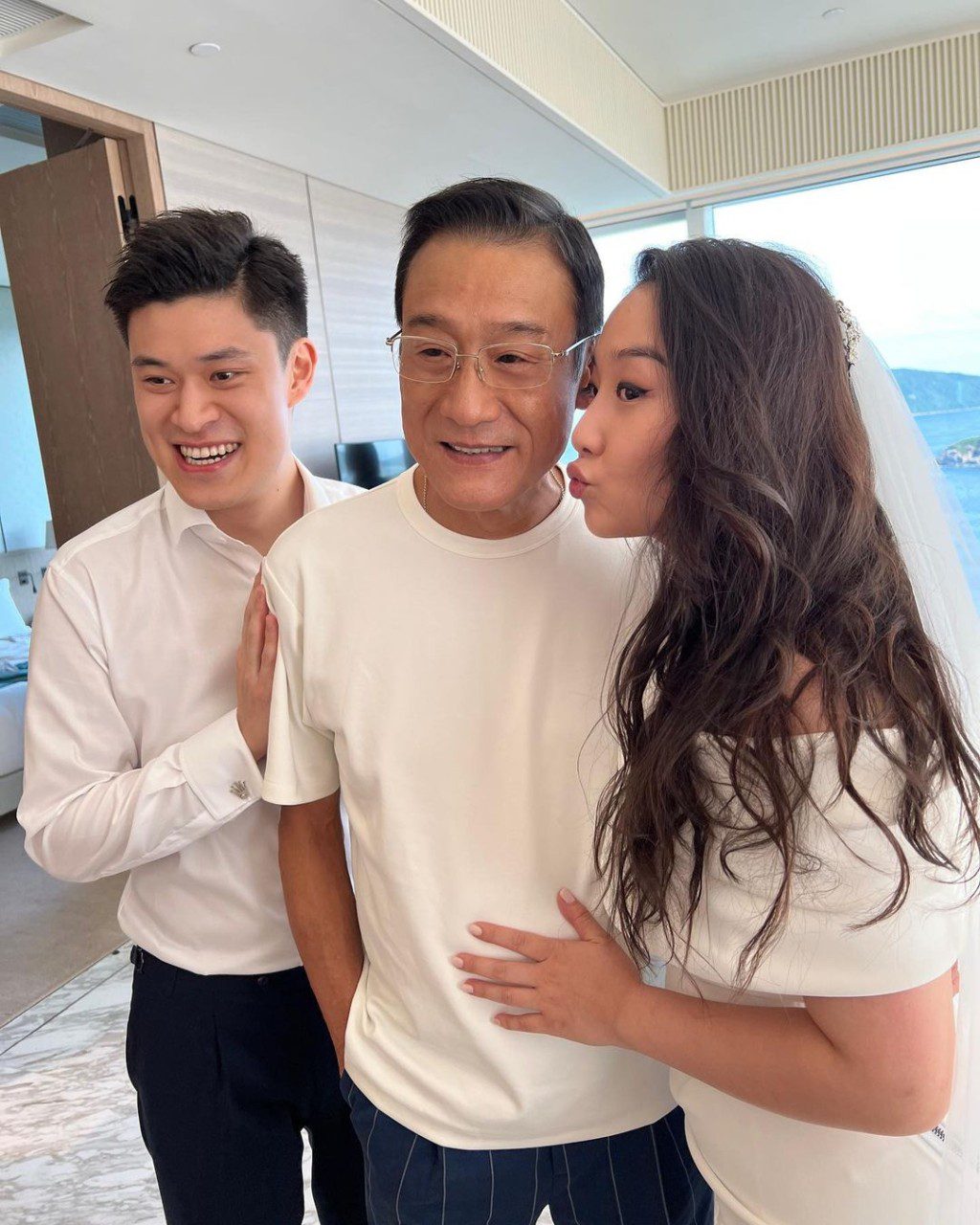 梁家輝與大女及女婿相處融洽。