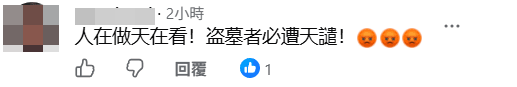 網民痛斥盜匪行為將會遭到天譴。