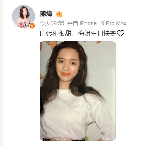 陳煒發文悼念梅艷芳。
