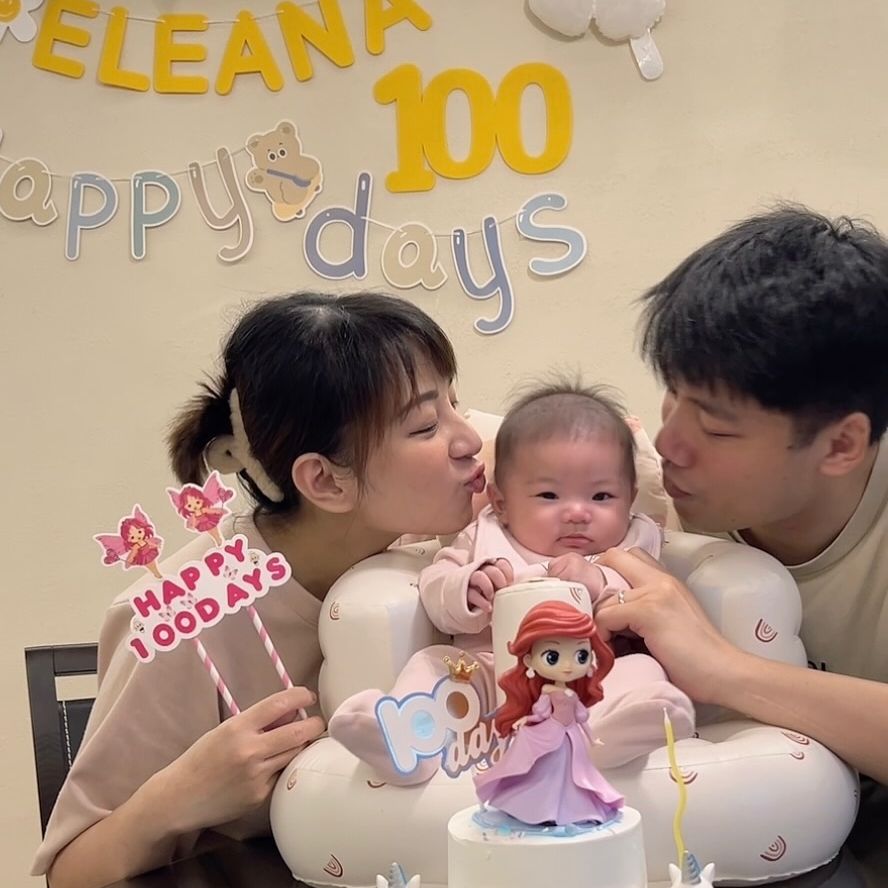 黎燕珊女兒劉詠詩貼出一家三口合照。