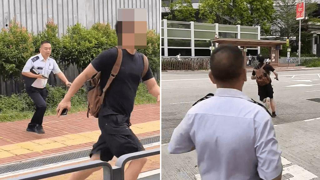 屯門男子疑亂拋煙蒂 遭食環署截查時衝出馬路逃逸