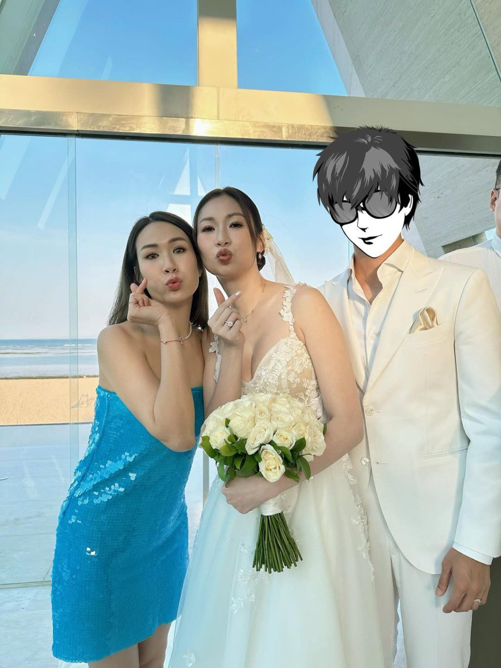 莊思敏再婚,妹妹莊思明盛裝出席祝賀。