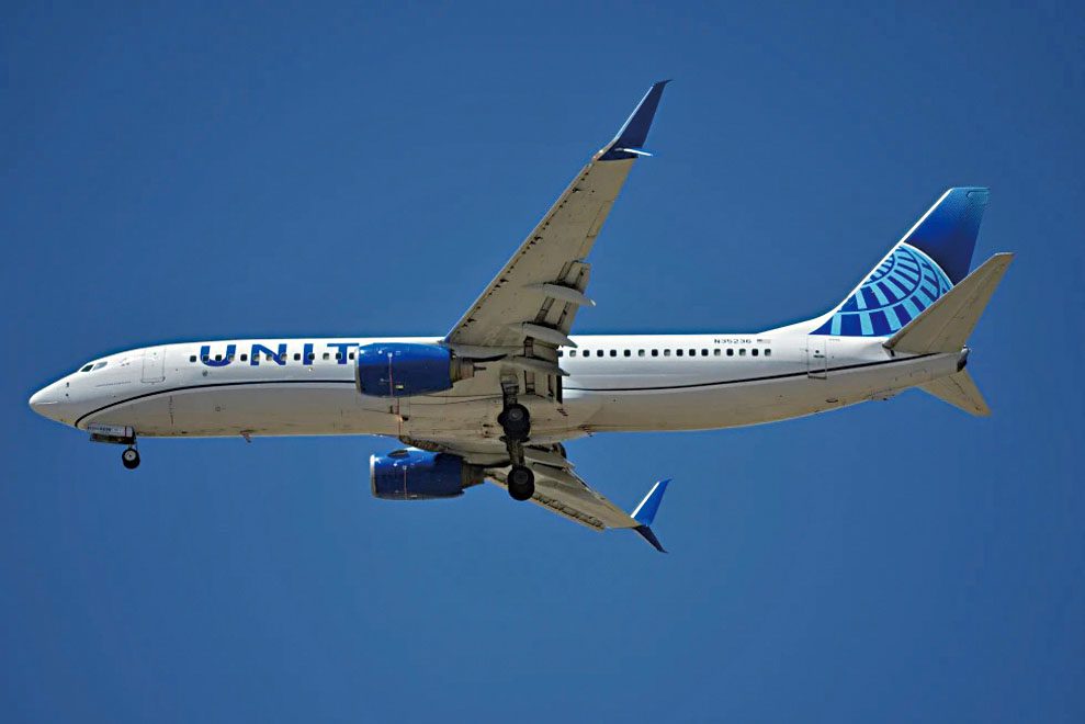 一架聯合航空班機緊急折返拉斯維加斯(示意圖)。美聯社